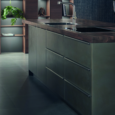Muebles de cocina en acero por la marca Leicht